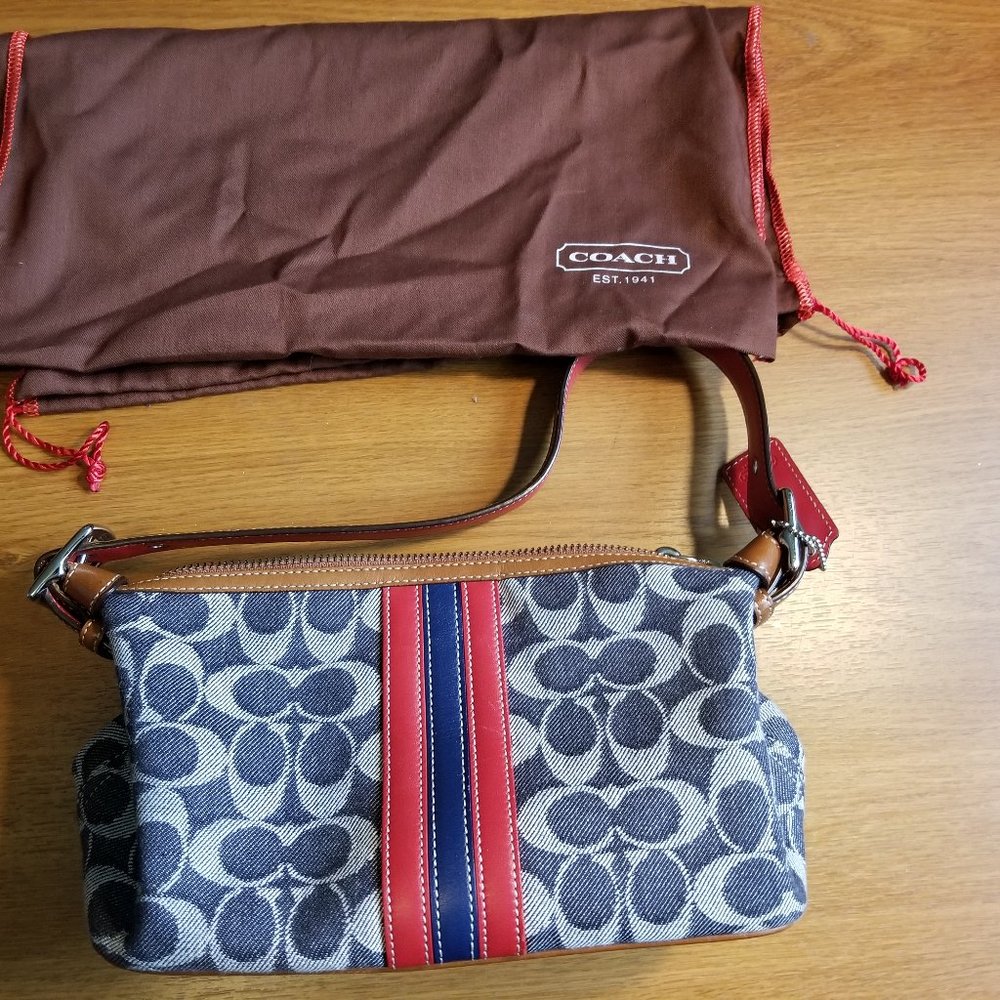 Coach Blue and Red Mini Bag